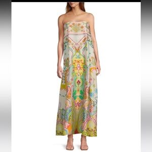 NWT Antonio Melani
Lucia Printed Satin Strapless Maxi Dress